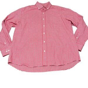 Excellent Condition Red Mens Turtleson Eric Oxford Gingham Sportshirt  - XL